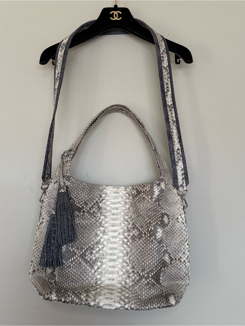 $1,195 J. Markell Luxury Genuine Python Two Way Crossbody Shoulder Bag - Mia - Picture 2 of 8